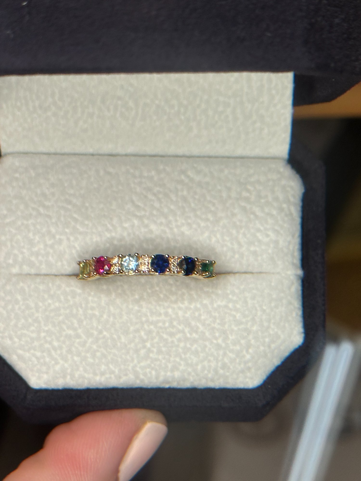 Multicolor gemstone family band